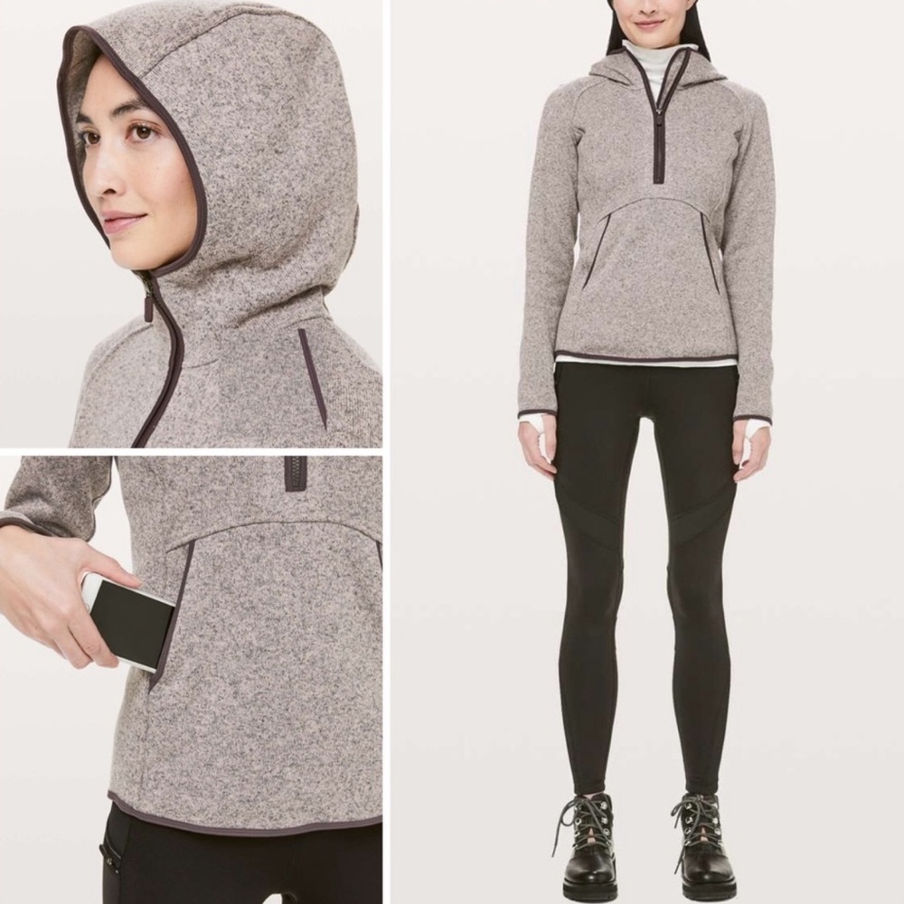 Lululemon Fleece & Thank You Pullover Sz 6 In Heathered Smoky Blush